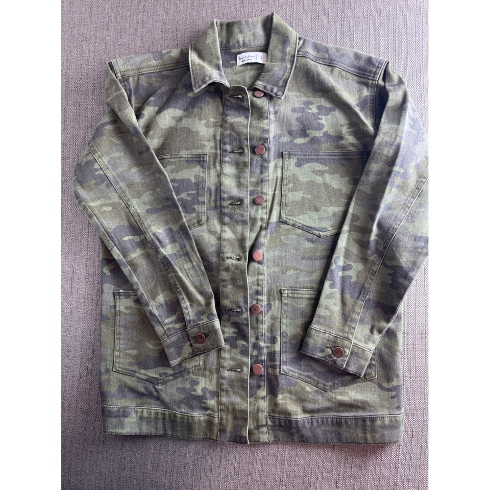 Love Fire Womens Camouflage Chore Jacket Green Utility Military Twill Small